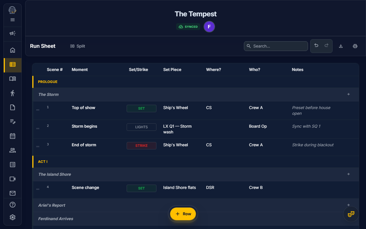 Run Sheet — On Book Pro